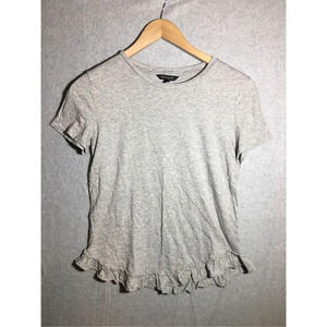 Womens Banana Republic Blouse Ruffle Hem Feminine Cotton Blend Cute Casual